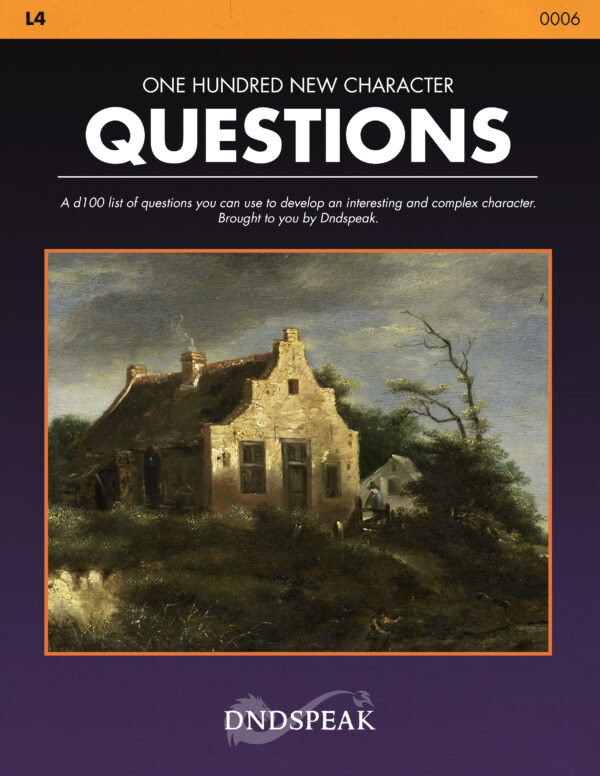 100 New Character Roleplaying Questions